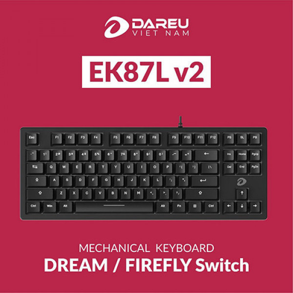 Bàn phím cơ DareU EK87L V2 Black Dream switch