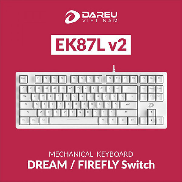 Bàn phím cơ DareU EK87L V2 White Dream switch
