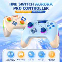 Tay cầm chơi game không dây IINE Aurora Wireless Mechanical Pro Controller Màu Xanh Blue L785
