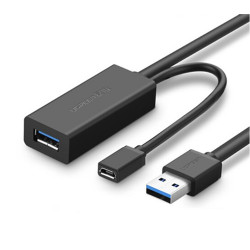 Cáp USB 3.0 nối dài 5m hỗ trợ nguồn Micro USB Ugreen US175 20826