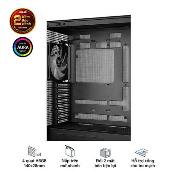 Vỏ case ASUS TUF Gaming GT302 ARGB Black (EATX/FULL TOWER/ Màu Đen)